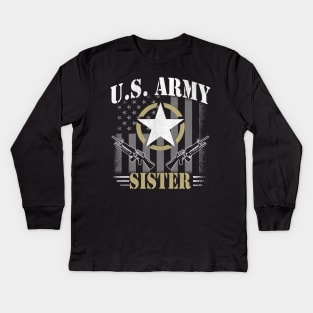 Proud Army Sister Kids Long Sleeve T-Shirt